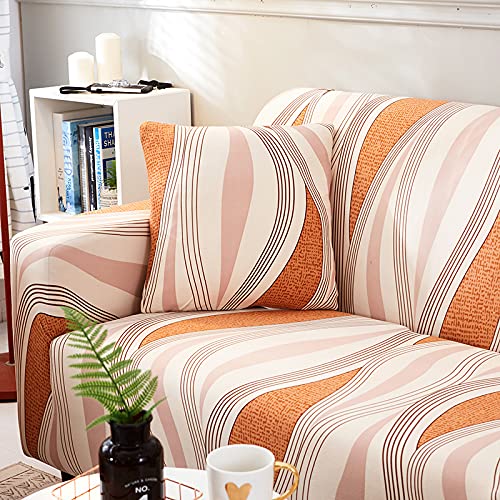 Midodo Printed Couch Cover Stretch Sofa Covers Patterned Sofas Seater Slipcovers For 4 Cushion Couch Set (Sx, 4 Seater/Large 3 S