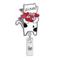 Valentines Day Love Cat Retractable Badge Holder Valentines Cute Retractable Badge Reel Cute Cat Name Tag Acrylic Alligator Clip