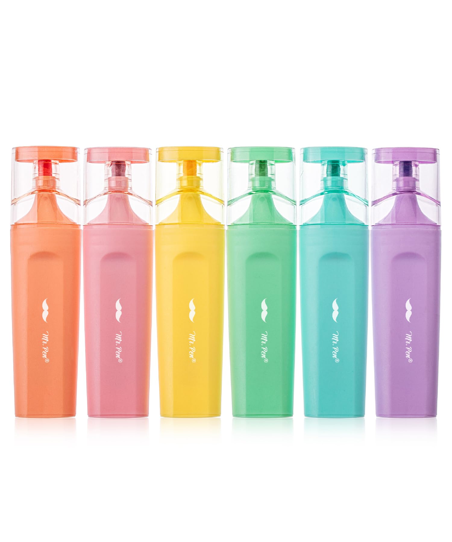 Mr. Pen Aesthetic Highlighters - 6 Pack Chisel Tip Assorted Colors, Cute School Highlighters, No Bleed
