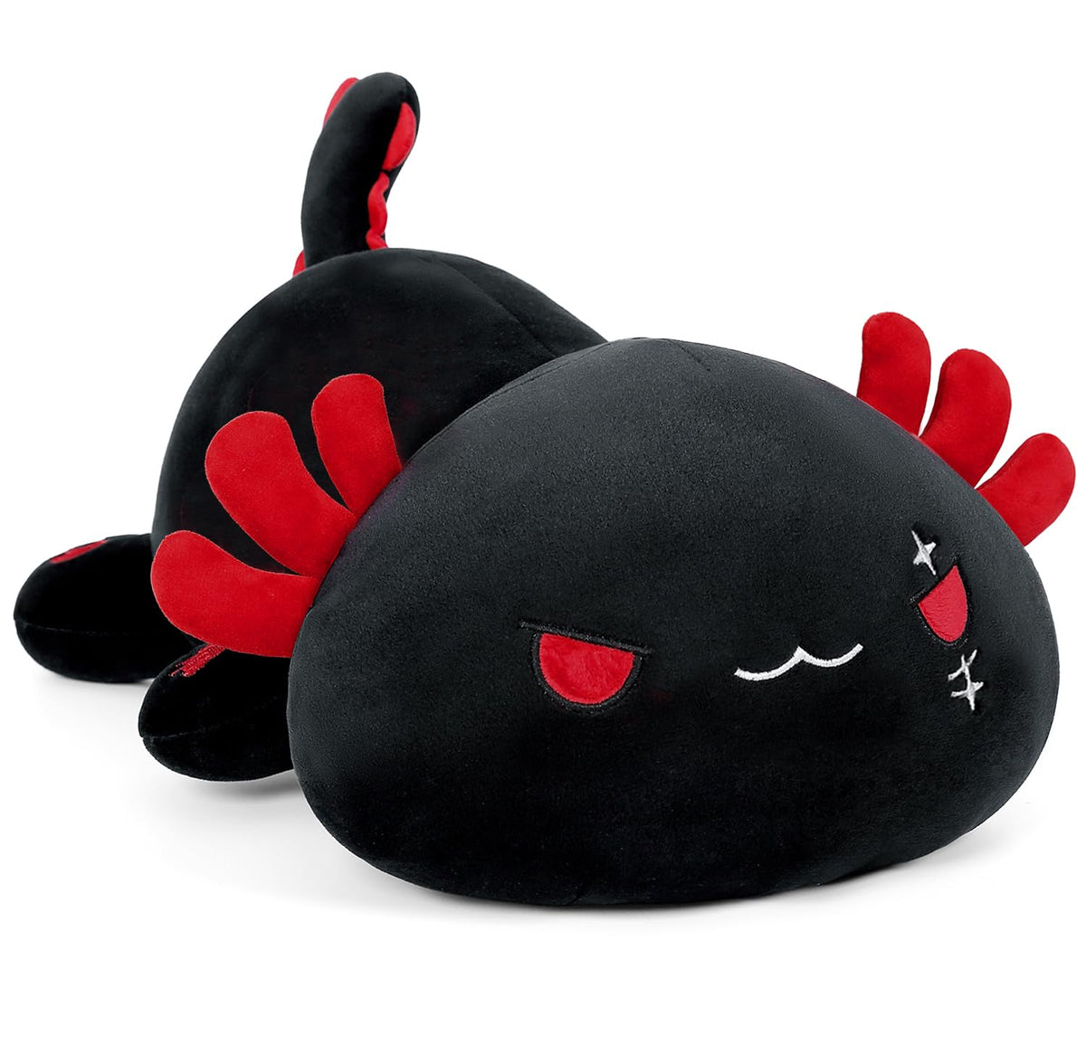 Onsoyours Cute Axolotl Plush, Soft Stuffed Animal Salamander Plush Pillow, Kawaii Plushie Toy For Kids (Black Axolotl A, 13 ')