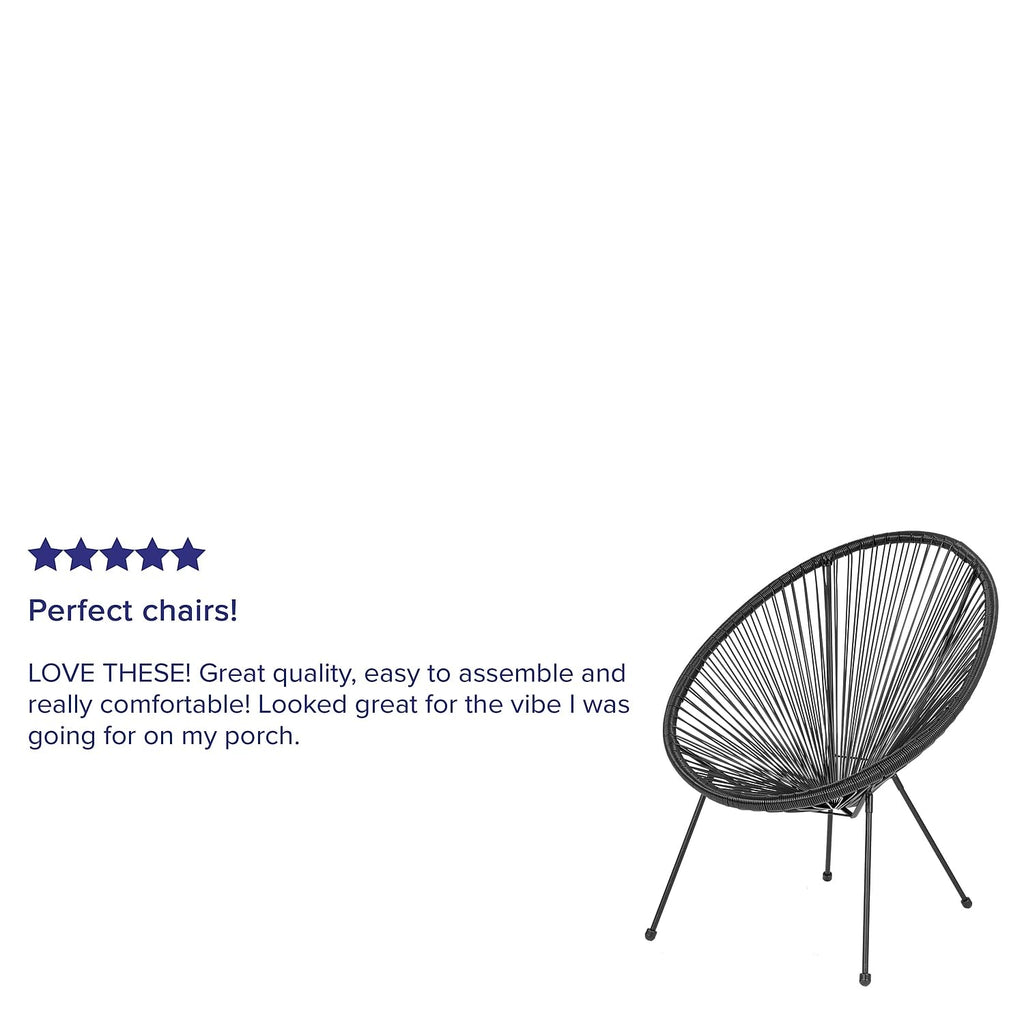 Flash Furniture Valencia Oval Comfort Series Take Ten Black Papasan Lounge Chair