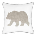 Millianess Animal Cotton Throw Pillow Covers Bear Pattren Embroidered 18X18 Inches For Couch Cushions Covers (White)