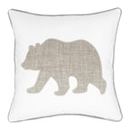 Millianess Animal Cotton Throw Pillow Covers Bear Pattren Embroidered 18X18 Inches For Couch Cushions Covers (White)