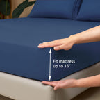 Mejoroom Queen Size Sheet Set - Hotel Luxury 1800 Bedding Sheets & Pillowcases - Deep Pocket Fitted Sheet, Soft, Breathable, Wri