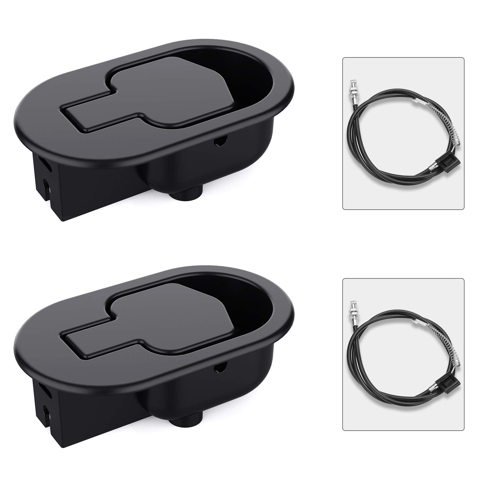 Baridwon 2 Sets Recliner Replacement Parts - Metal Recliner Handle, Release Pull Cable Fits Ashley & Most Recliner Sofas, Expose