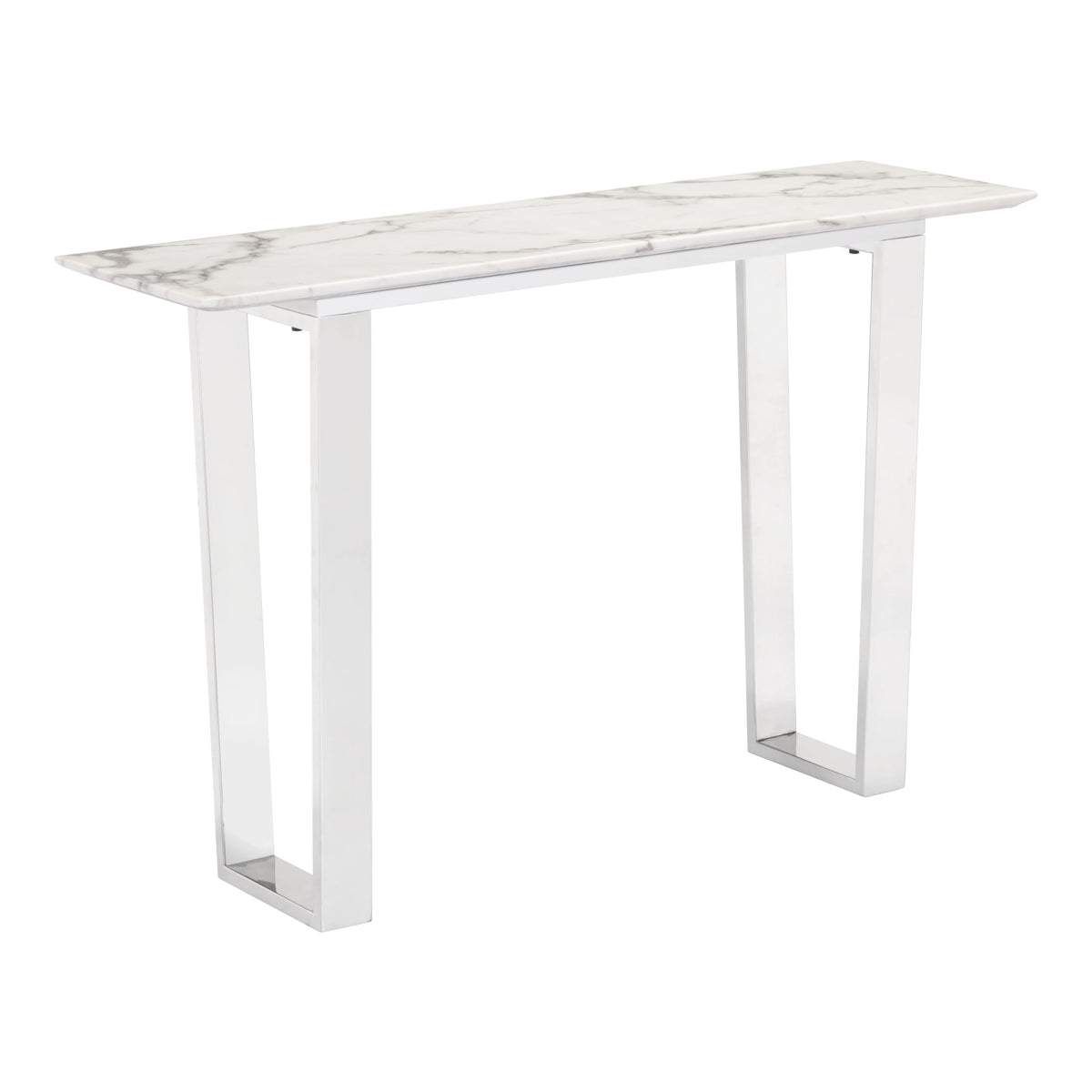 Zuo Atlas Console Table White & Silver