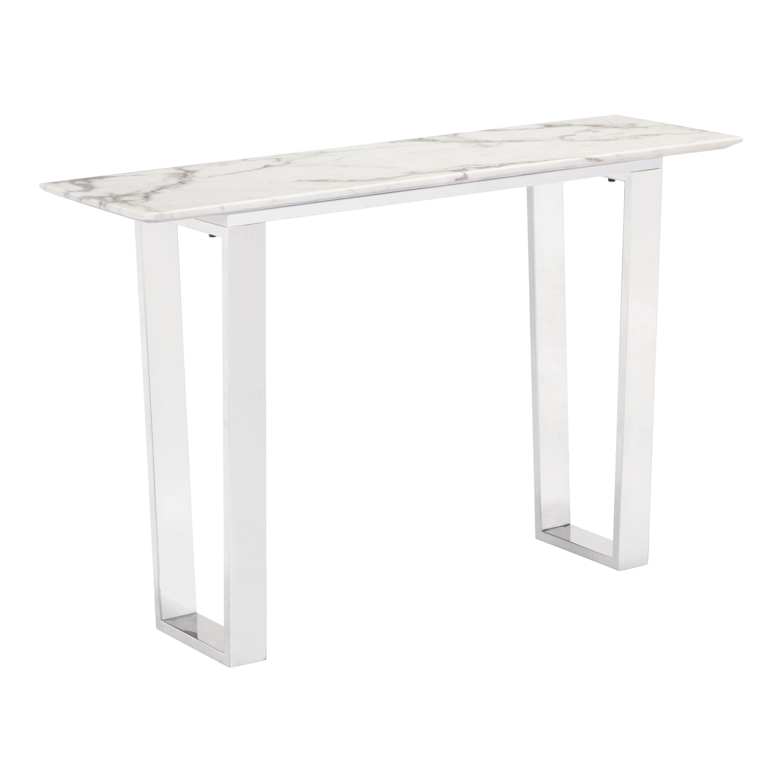Zuo Atlas Console Table White & Silver