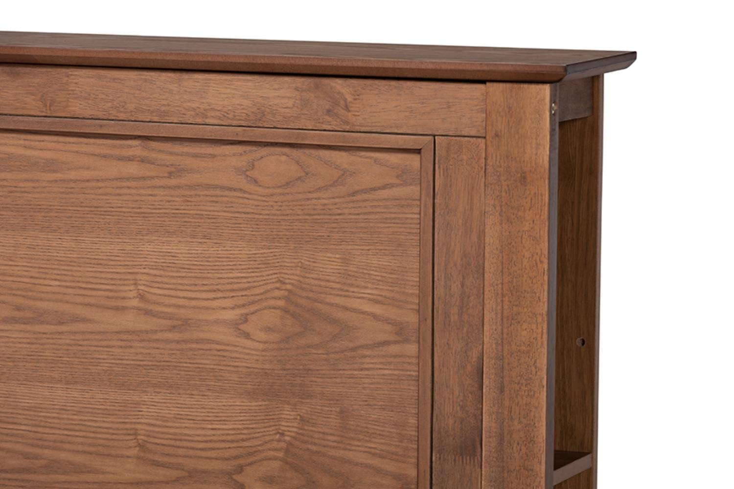 Baxton Studio Danielle Ash Walnut Finished Wood King Size Platform Storage Bed