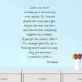 BooDecal Dr Seuss Series Inspirational Quote Wall Decals Life is Too Short to Wake up in The Morning with Regrets Wall Stickers 
