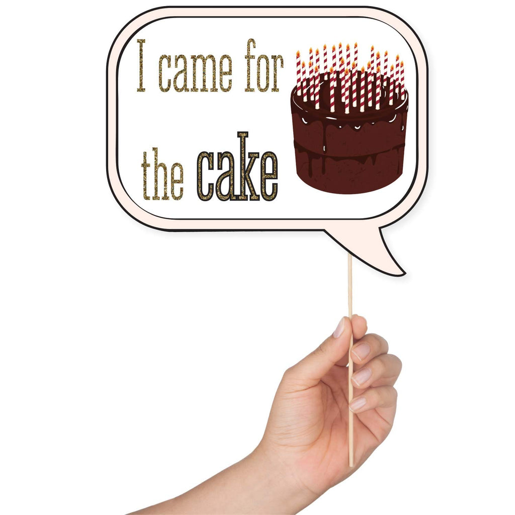 Birthday Photo Booth Props - 41-Pc Photo Prop Kit With 8 X 10-Inch Sign, 60 Adhesive Pads, 45 Sticks - Birthday Photo Props - Bi