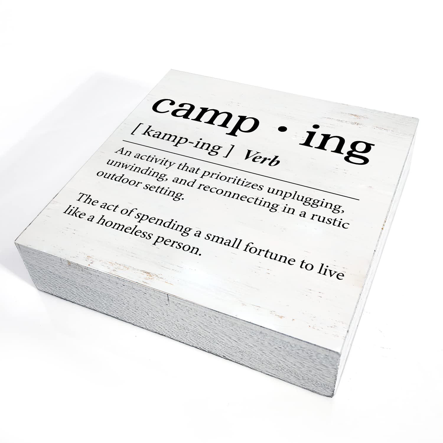 Funny Camping Definition Wood Box Sign Home Decor Rustic Camping Wooden Box Sign Block Plaque For Wall Desk Decoration