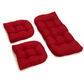 Blazing Needles Indoor/Outdoor Rounded Back Settee Cushion Set, 3 Count (Pack of 1), Paprika