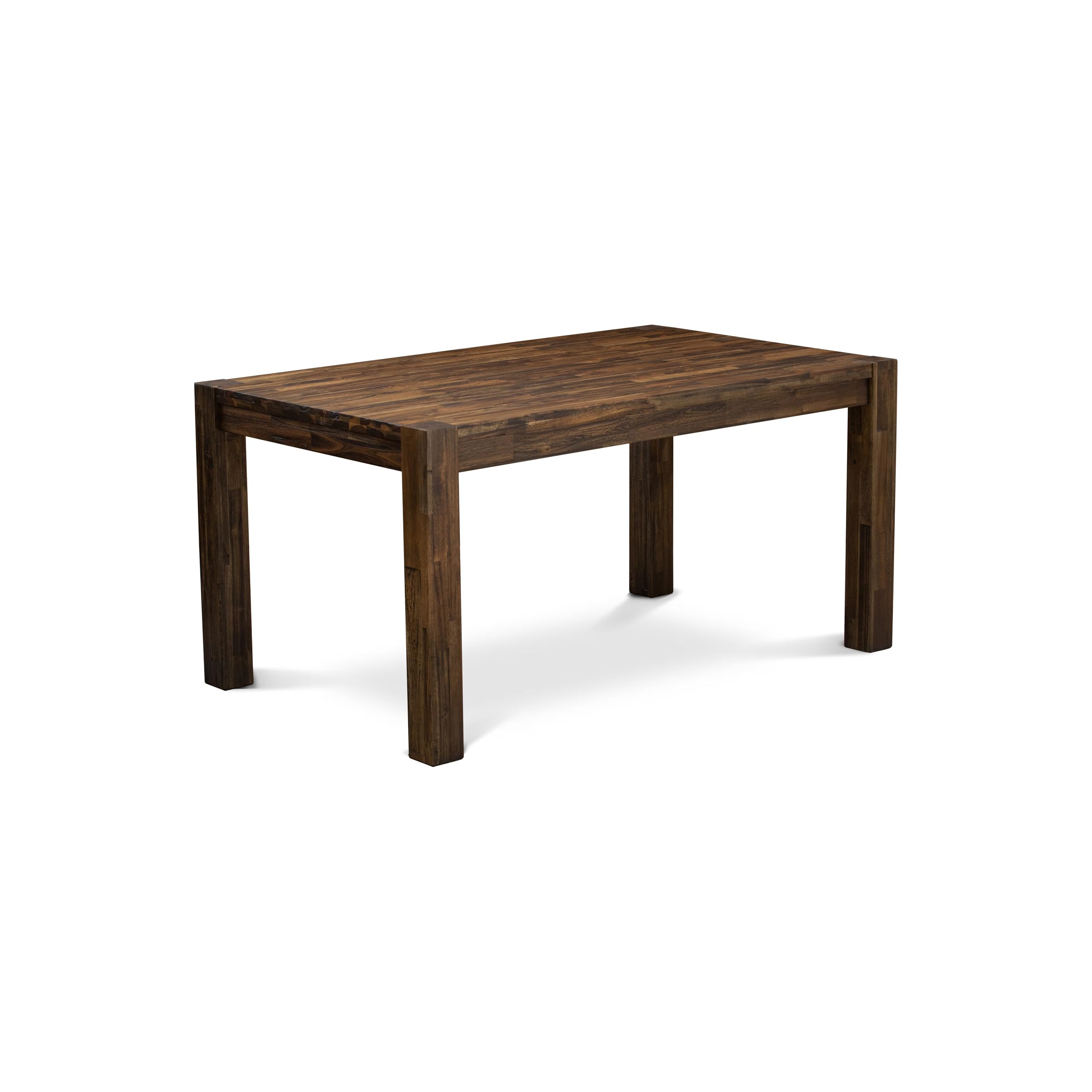 East West Furniture Cnfl5-77-16 5 Piece Dining Table Set For 4 Includes A Rectangle Rustic Wood Dinner Table And 4 Dark Khaki Linen Fabric Upholstered Chairs, 36X60 Inch, Jacobean