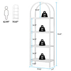Tribesigns 4-Tier Open Bookshelf, 70.8' Industrial Wood Bookcase Storage Shelves With Metal Frame, Freestanding Display Rack Tall Shelving Unit For Office, Bedroom, Living Room (White, 2Pcs)