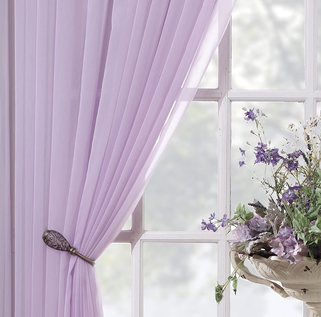Today'S Curtain Emelia Original Voile Panel 108', Lilac, 60' W X 108' L