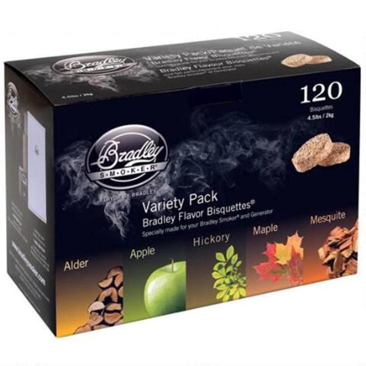 Bradley Smoker Bisquettes For Grilling And Bbq, 5 Flavour Variety, 120 Pack