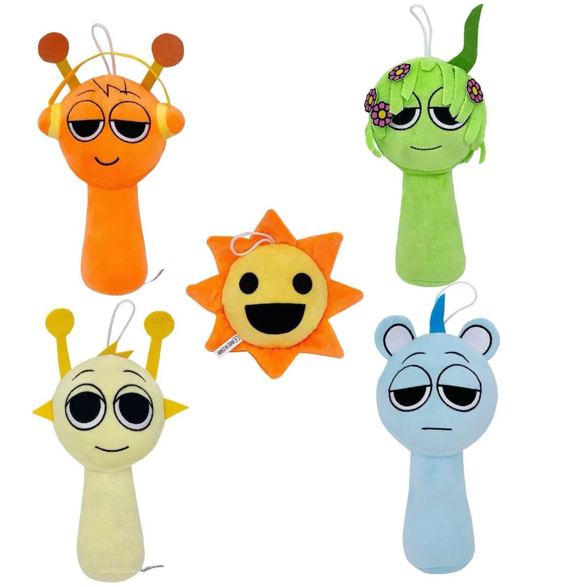 Sprunki Plush,10In Sprunki Game Plush, Realistic Cute Soft Stuffed Animal Doll Pillos Game Fans Boy Girl Kids(Sprunki-5Pcs-1)