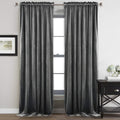 Stangh Velvet Curtains 120 Inches Long - Extra Long Rod Pocket Blackout Curtains For Living Room, Room Darkening Thermal Insulat