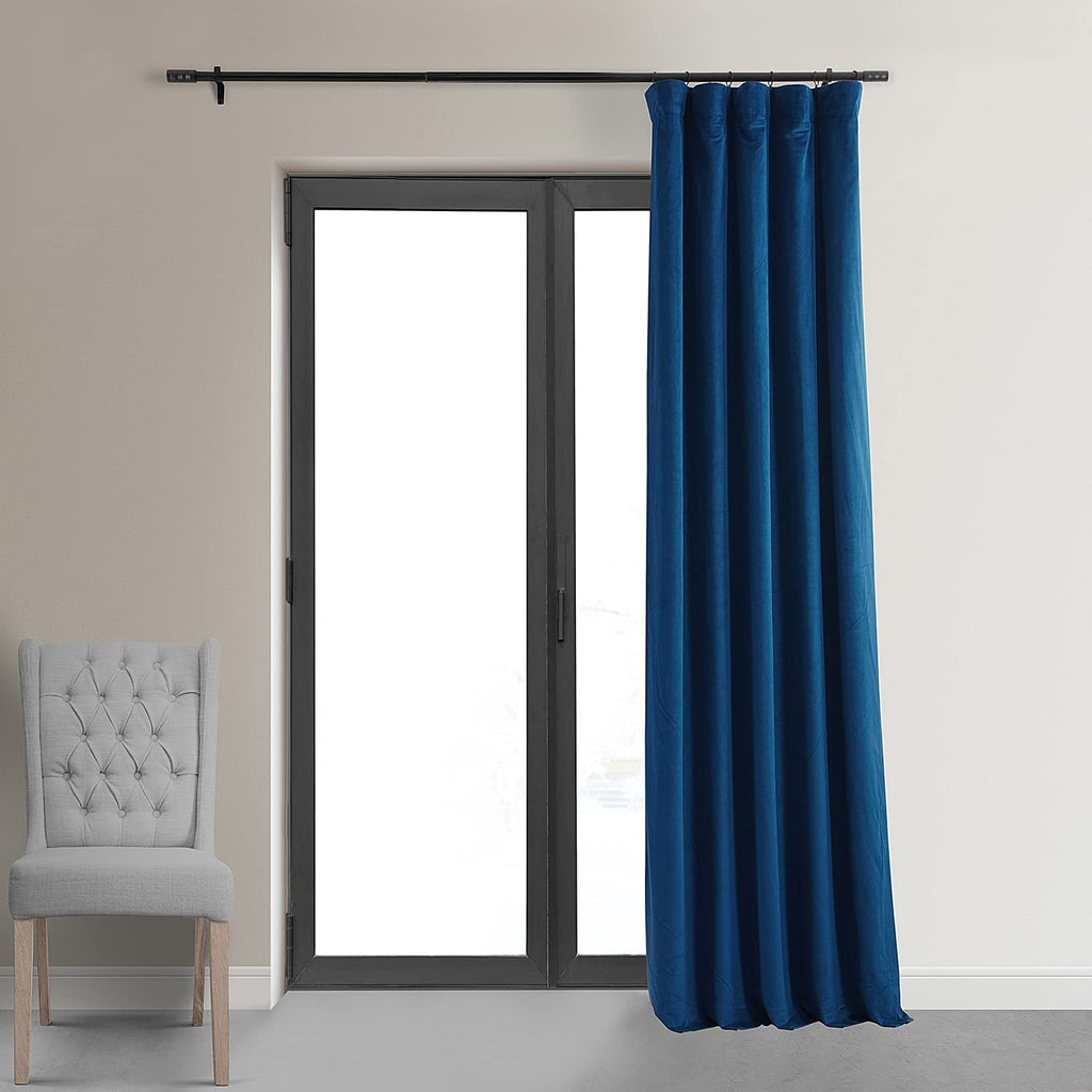 Hpd Half Price Drapes Signature Velvet Thermal Blackout Curtains For Living Room 108 Inch Long (1 Panel) Rod Pocket Insulated Blackout Curtains For Bedroom Window Curtains, 50W X 108L, Union Blue