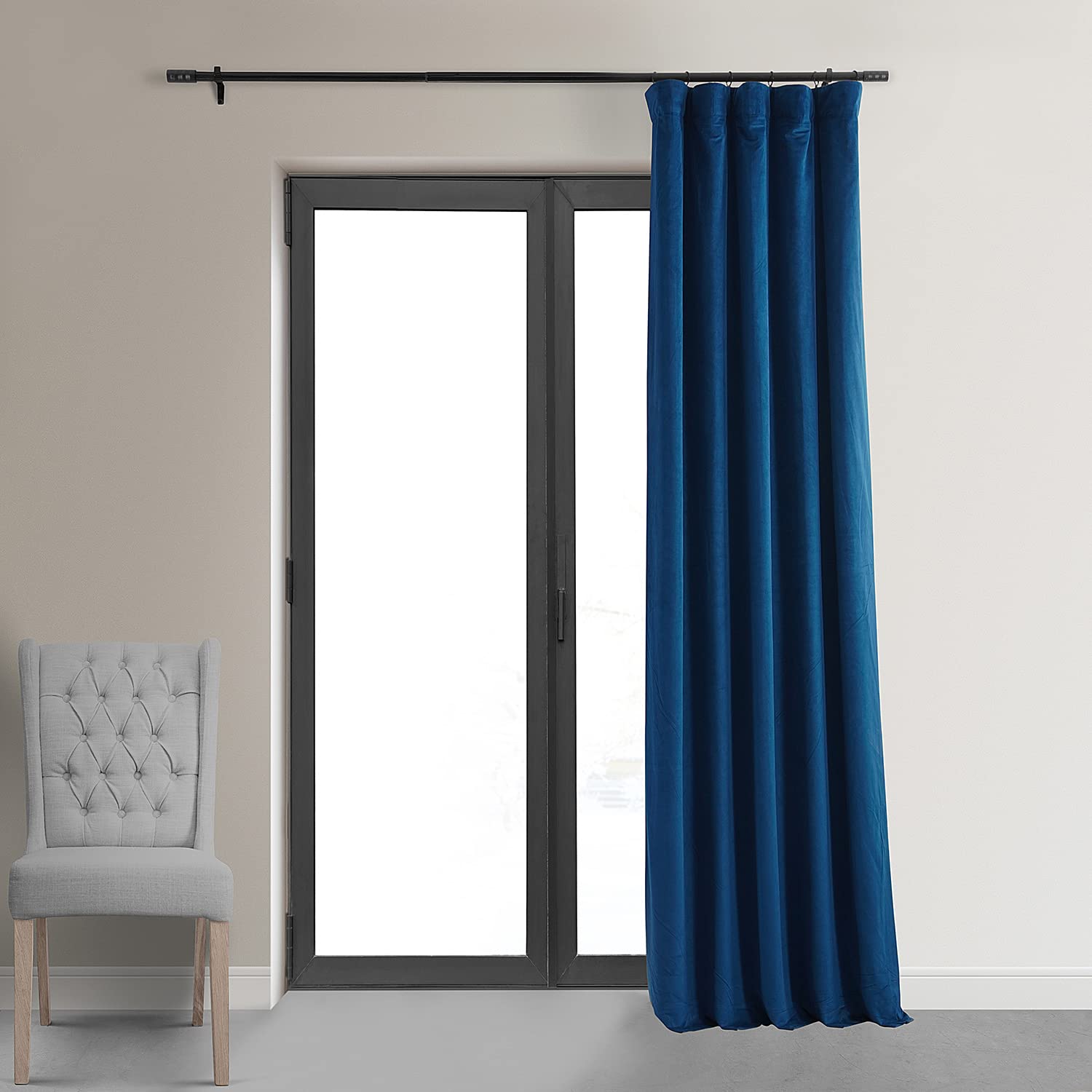 Hpd Half Price Drapes Signature Velvet Thermal Blackout Curtains For Living Room 108 Inch Long (1 Panel) Rod Pocket Insulated Blackout Curtains For Bedroom Window Curtains, 50W X 108L, Union Blue