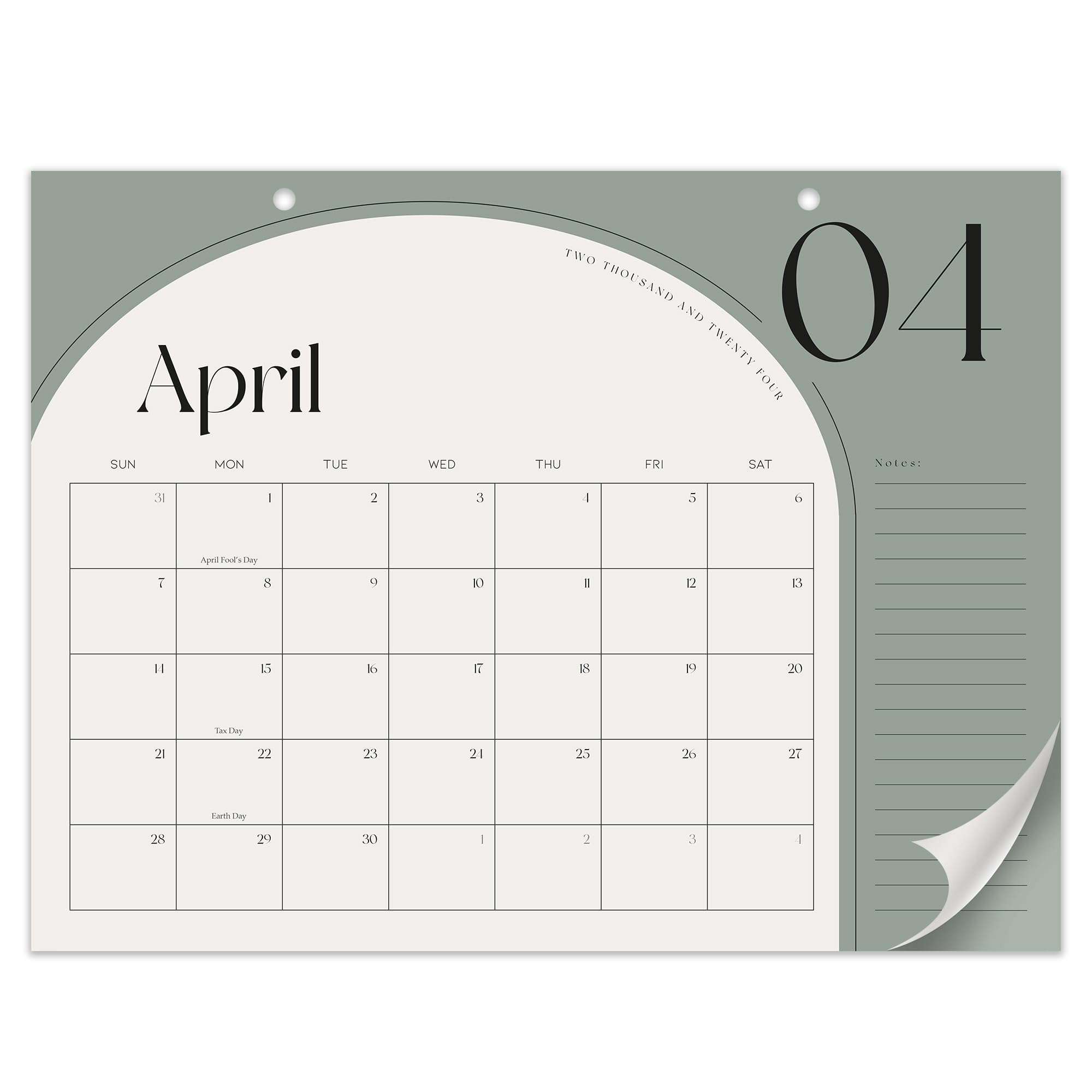Aesthetic Sage Green Desk Calendar 2024-2025 - Runs From February 2024 Until July 2025 - The Perfect Desktop/Wall Calendar 16'X