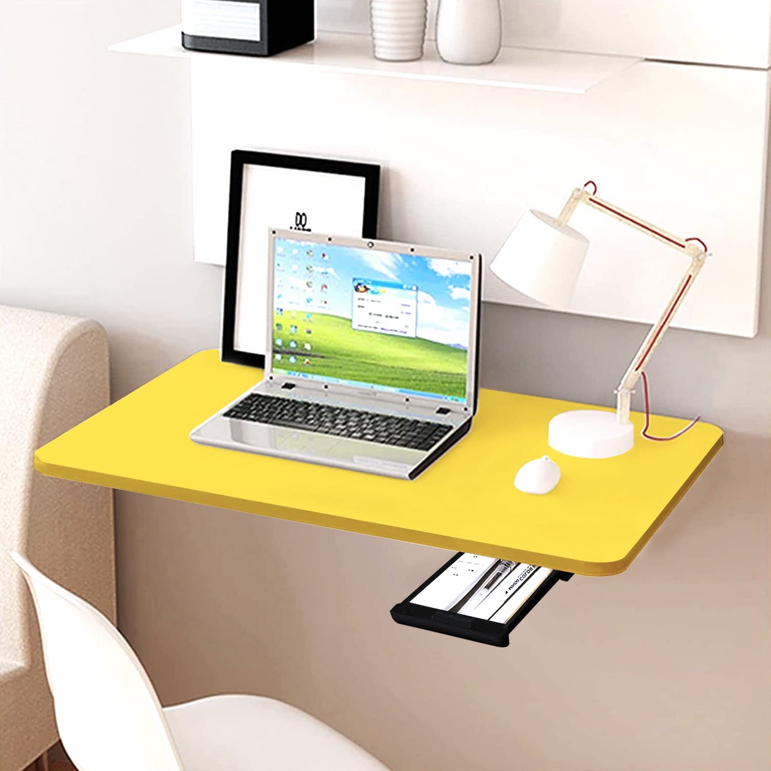 QARA 16x24 inchWall Mounted with Drawer| Wall Table with Drawer| Wall Mount Table