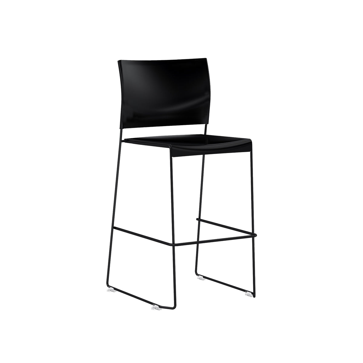 Safco Products 4273BB Currant Bistro-Height Chair, Set of 2, Plastic Seat, Black Frame, Black