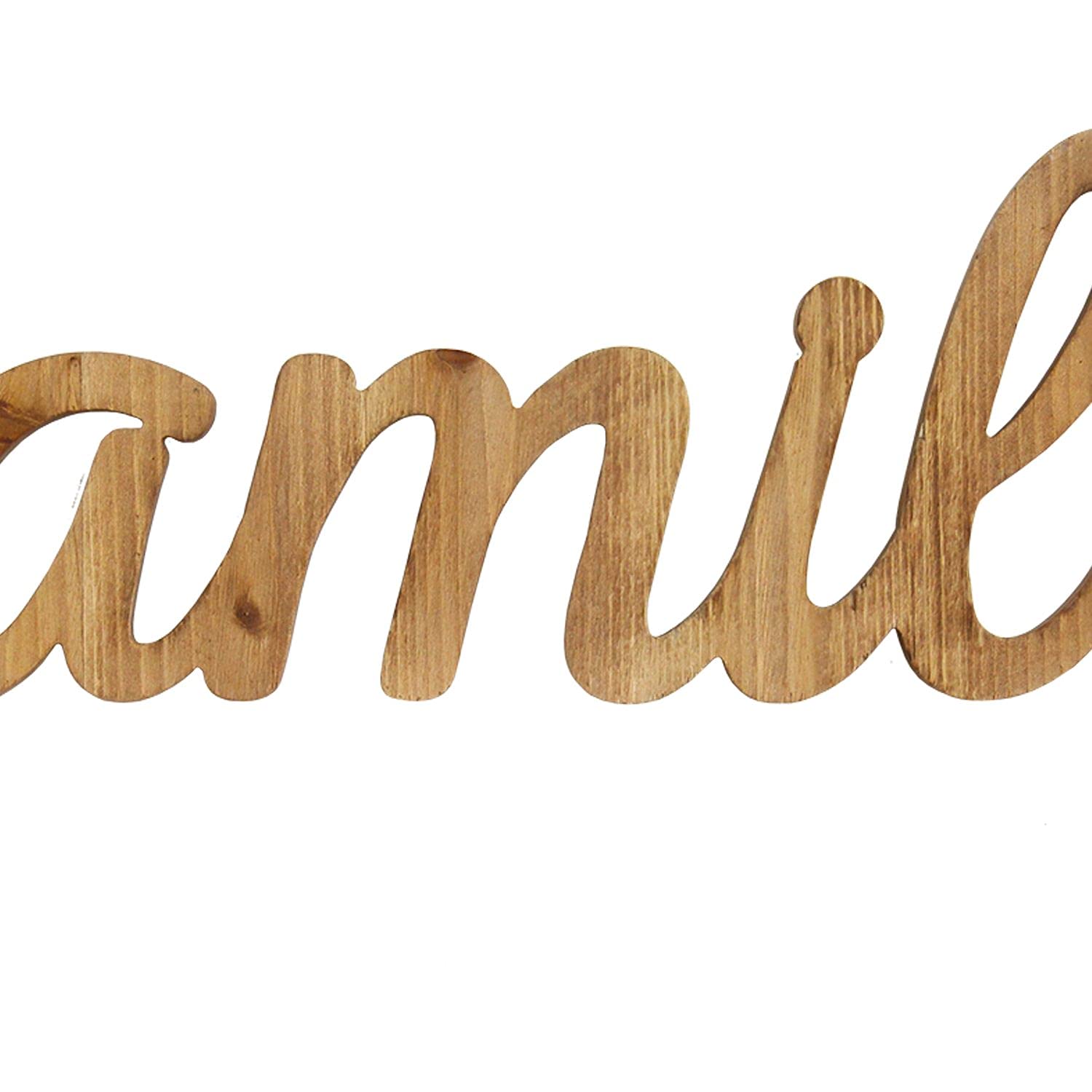 HomeRoots 100% MDF Family Life Natural Wood Script Wall Decor