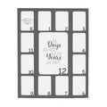 Modern Mama Memories Grey Mat K-12 School Photo Frame Mat - Fits Any 11x14 Frame, Holds 13 Photos - Graduation