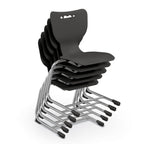 Mooreco 53216-1-Black: Hierarchy Cantilever School Chair, 16&Quot; Height, Chrome Frame, Black Shell