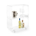 Clarte Clear Acrylic Rolling Bar Cart | 3 Shelf Utilty Cart with Wheels | Multifunction Storage for The Home, Kitchen, Dining Ro