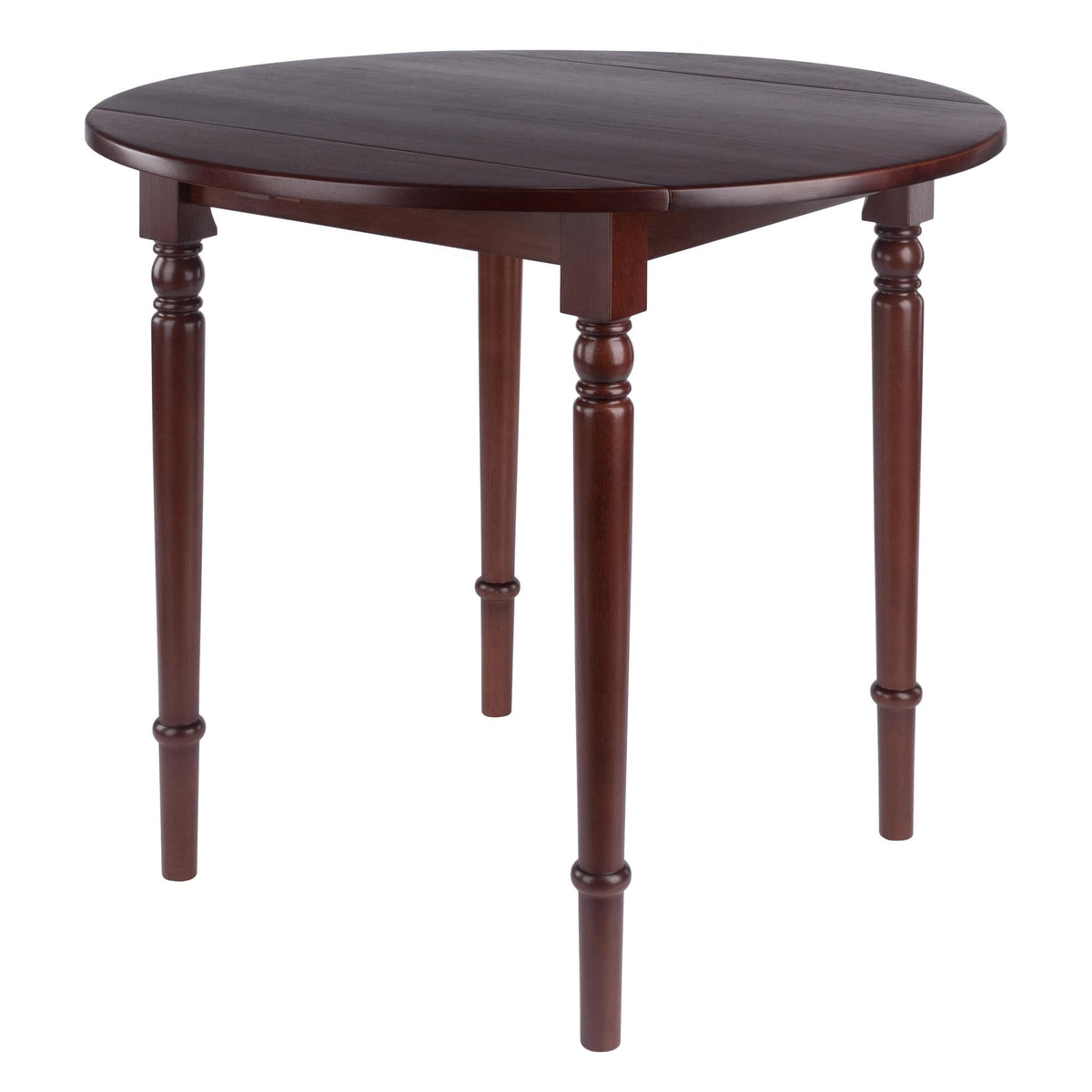 Winsome Sorella Round Double Drop Leaf Dining Table, Walnut