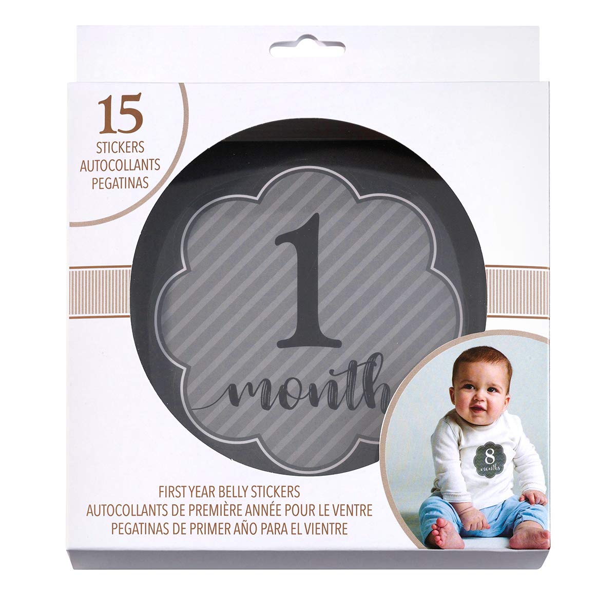 Lillian Rose Black And Grey Baby Belly Stickers, 1-15 Months