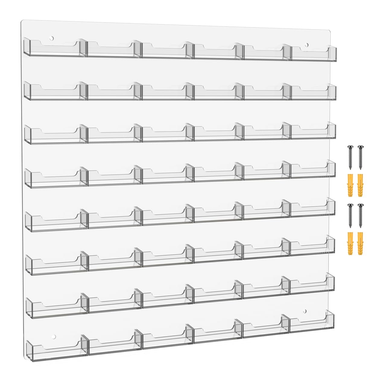 Marketing Holders Hanging Business Card Holder With Hardware Holds 3.5' X 2' Gift Cards 48 Pocket Multi Slot Space Saver Clear