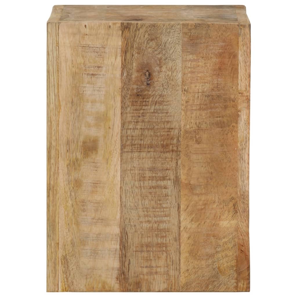 vidaXL Stool Solid Mango Wood – Stylish Side Table, Couch Table, Coffee Table, with Robust Tabletop, Generous Storage Space, Unique Design, Natural Finish