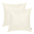 BRAWARM Ivory White Leather Throw Pillows 16 X 16 Inches, Snake Leather Pillow Covers Pack of 2, Faux Leather Decorative Pillow 