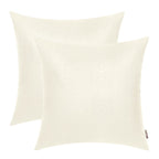 BRAWARM Ivory White Leather Throw Pillows 16 X 16 Inches, Snake Leather Pillow Covers Pack of 2, Faux Leather Decorative Pillow 