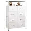 Wlive Tall Fabric Storage Dresser - 8 Drawer Chest Tower For Bedroom, Closet, Living Room And Hallway, White