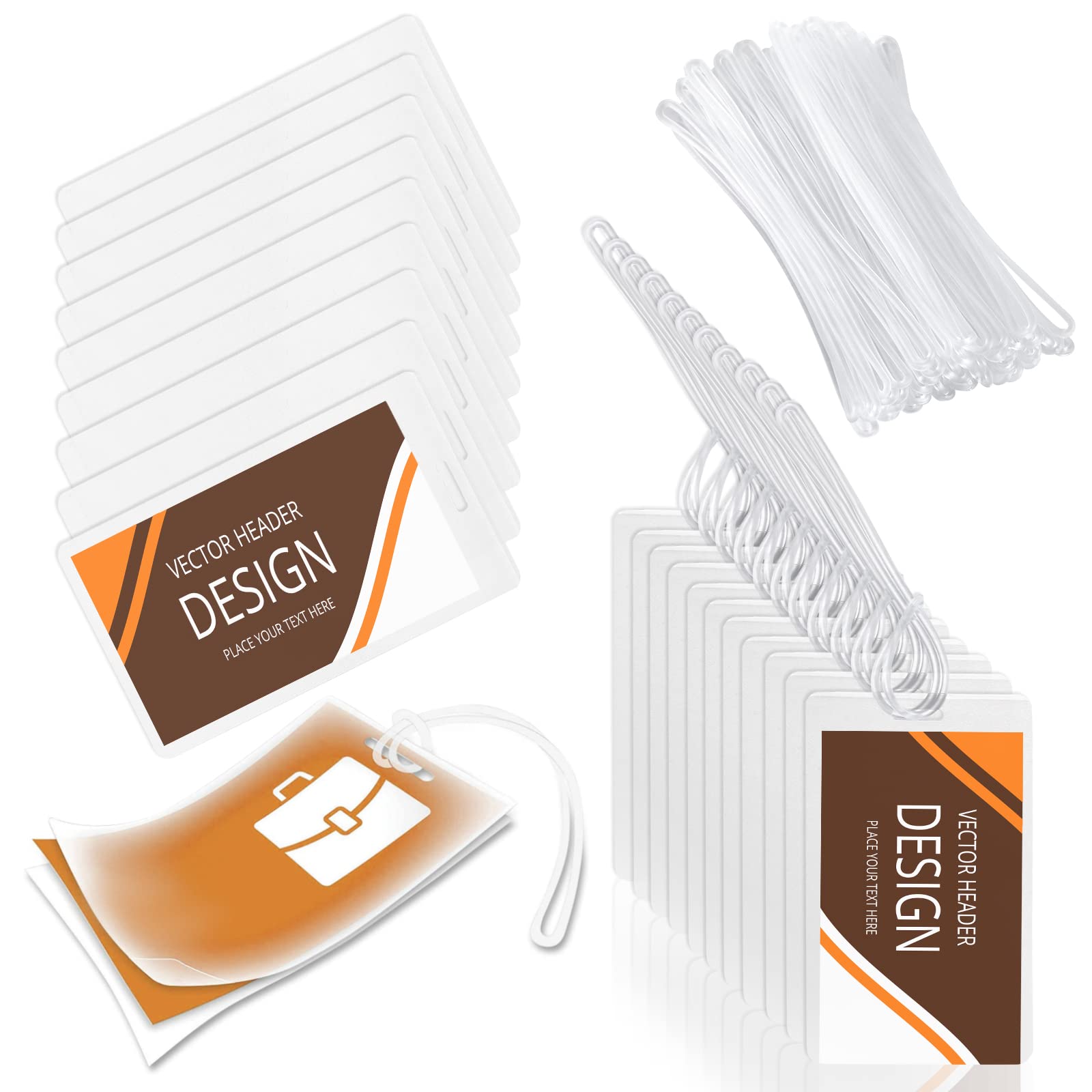 100 Pack 5 Mil Laminating Pouch With Clear Loop 2 1/2' X 4 1/4' Luggage Tag Laminating Pouches With Slot Hole Thermal Laminate