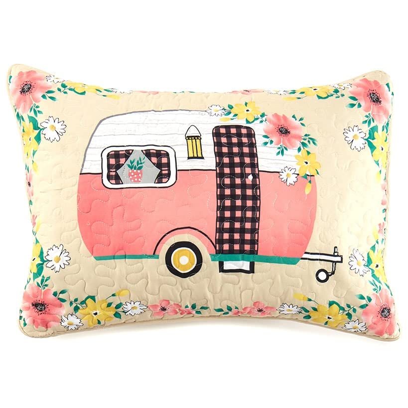 Floral Camper Bedding Ensemble  Standard Sham