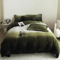 Clothknow Green White Comforter Set Queen 3Pcs Green White Fluffy Bedding Comforter Sets Olive Green Comforter Soft Green Queen