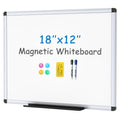 Viz-Pro Magnetic Whiteboard/Dry Erase Board, 18 X 12 Inches, Includes 1 Eraser & 2 Markers & 4 Magnets