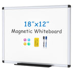 Viz-Pro Magnetic Whiteboard/Dry Erase Board, 18 X 12 Inches, Includes 1 Eraser & 2 Markers & 4 Magnets