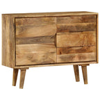 vidaXL Solid Mango Wood Sideboard End Side Stand Storage Drawer Cabinet Bedroom Living Room Indoor Commode Box Lounge Furniture Brown