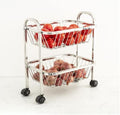 4Rce Stainless Steel 2 Layer Kitchen Trolley | Fruit & Vegetable Stand | Basket For Storage | Onion Potato Rack (2 Layer)