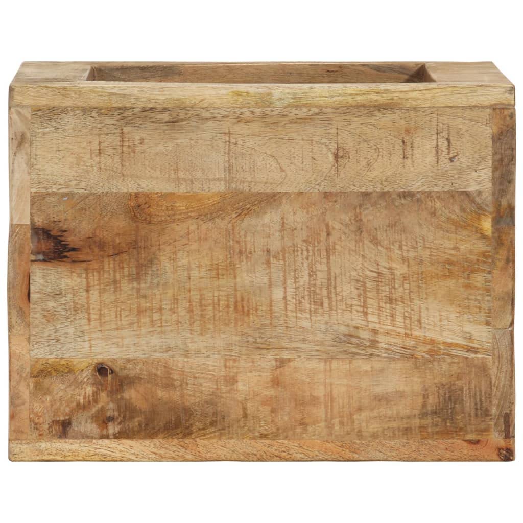 vidaXL Stool Solid Mango Wood – Stylish Side Table, Couch Table, Coffee Table, with Robust Tabletop, Generous Storage Space, Unique Design, Natural Finish