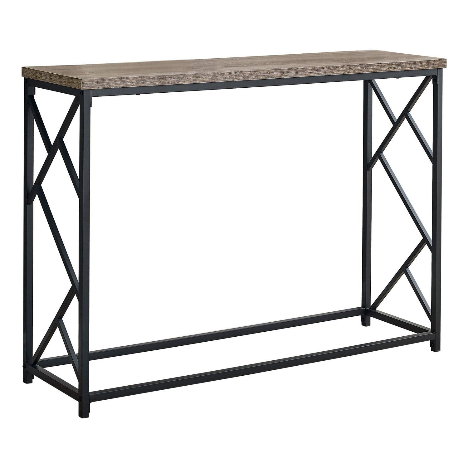 Monarch Specialties I 3533 Accent Table, Console, Entryway, Narrow, Sofa, Living Room, Bedroom, Metal, Laminate, Brown, Black, Contemporary, Modern