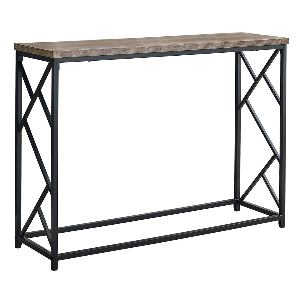Monarch Specialties I 3533 Accent Table, Console, Entryway, Narrow, Sofa, Living Room, Bedroom, Metal, Laminate, Brown, Black, Contemporary, Modern