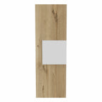HomeRoots Light Oak - White Particle Board Light Oak and White Multi Purpose Vertical Hanging Cabinet