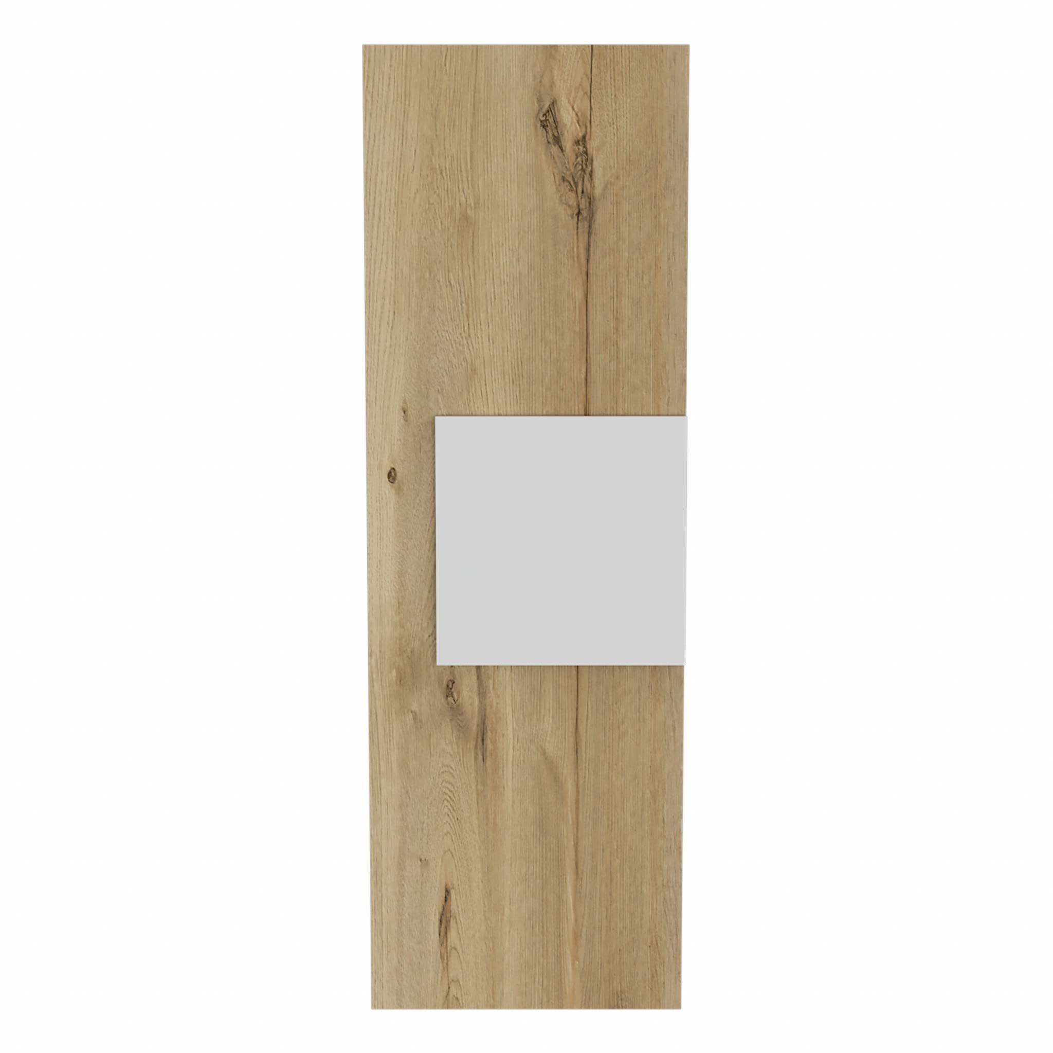 HomeRoots Light Oak - White Particle Board Light Oak and White Multi Purpose Vertical Hanging Cabinet